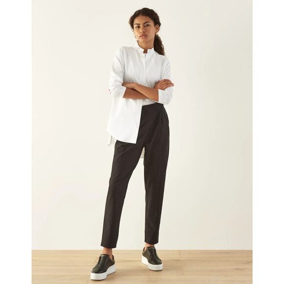 Aday Shirt Women L Large SLIM Fit Mandarin Collar Something Borrowed Snap Button - Picture 13 of 15